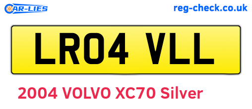 LR04VLL are the vehicle registration plates.