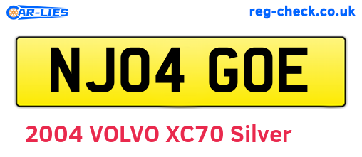 NJ04GOE are the vehicle registration plates.