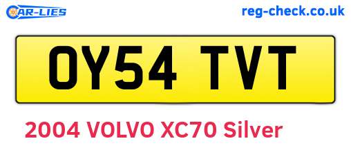 OY54TVT are the vehicle registration plates.