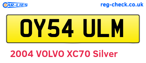 OY54ULM are the vehicle registration plates.