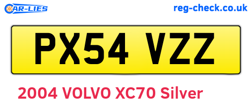PX54VZZ are the vehicle registration plates.