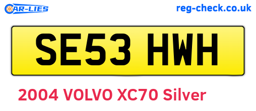 SE53HWH are the vehicle registration plates.