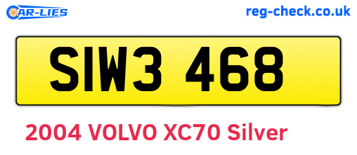 SIW3468 are the vehicle registration plates.