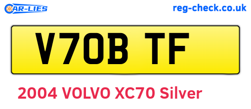 V70BTF are the vehicle registration plates.