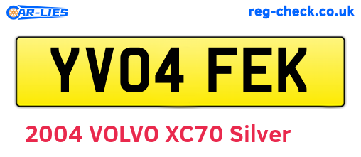 YV04FEK are the vehicle registration plates.