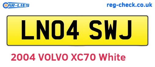 LN04SWJ are the vehicle registration plates.