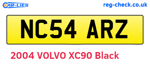 NC54ARZ are the vehicle registration plates.