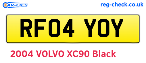 RF04YOY are the vehicle registration plates.