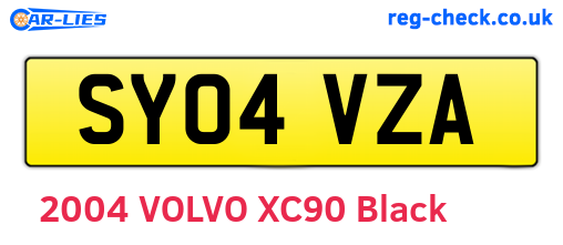 SY04VZA are the vehicle registration plates.