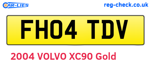 FH04TDV are the vehicle registration plates.