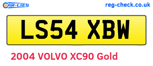 LS54XBW are the vehicle registration plates.
