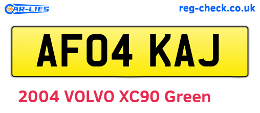AF04KAJ are the vehicle registration plates.