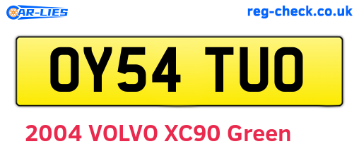 OY54TUO are the vehicle registration plates.