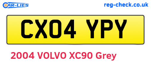 CX04YPY are the vehicle registration plates.