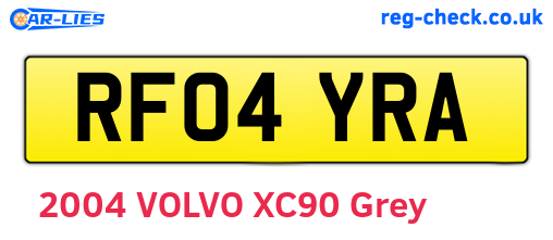 RF04YRA are the vehicle registration plates.