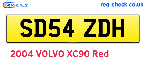 SD54ZDH are the vehicle registration plates.