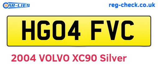 HG04FVC are the vehicle registration plates.