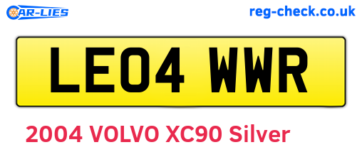 LE04WWR are the vehicle registration plates.