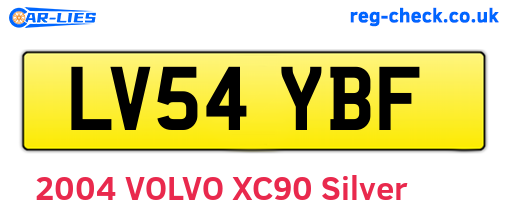 LV54YBF are the vehicle registration plates.