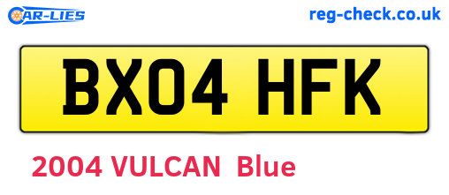 BX04HFK are the vehicle registration plates.