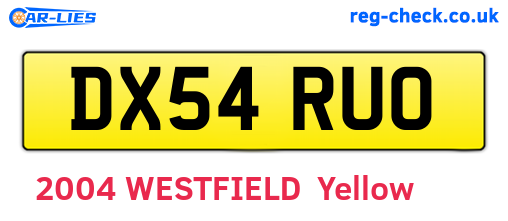 DX54RUO are the vehicle registration plates.