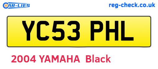 YC53PHL are the vehicle registration plates.