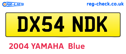 DX54NDK are the vehicle registration plates.