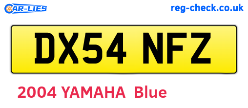 DX54NFZ are the vehicle registration plates.
