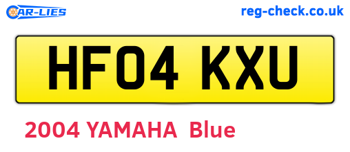 HF04KXU are the vehicle registration plates.