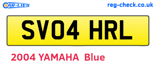 SV04HRL are the vehicle registration plates.