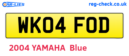 WK04FOD are the vehicle registration plates.