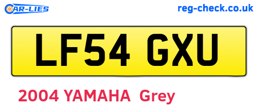 LF54GXU are the vehicle registration plates.