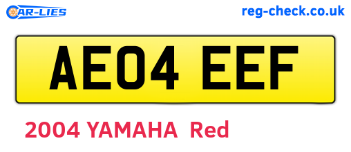 AE04EEF are the vehicle registration plates.