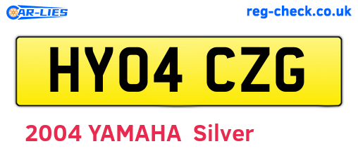 HY04CZG are the vehicle registration plates.