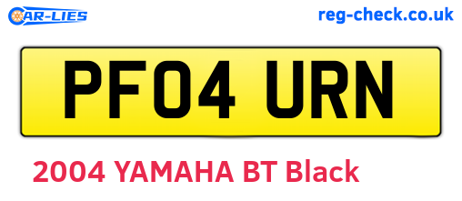 PF04URN are the vehicle registration plates.