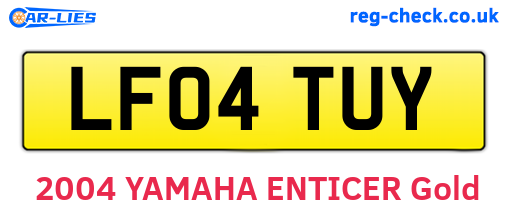 LF04TUY are the vehicle registration plates.
