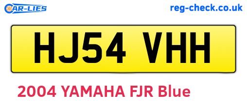 HJ54VHH are the vehicle registration plates.