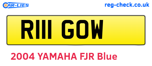 R111GOW are the vehicle registration plates.