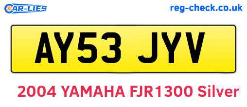 AY53JYV are the vehicle registration plates.