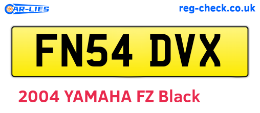FN54DVX are the vehicle registration plates.