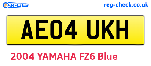 AE04UKH are the vehicle registration plates.