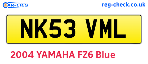 NK53VML are the vehicle registration plates.