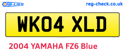 WK04XLD are the vehicle registration plates.