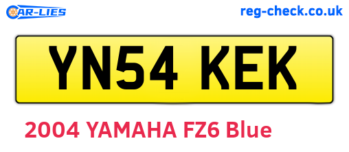 YN54KEK are the vehicle registration plates.