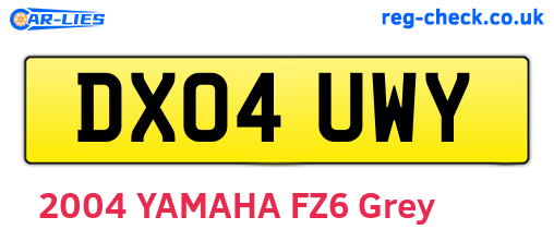 DX04UWY are the vehicle registration plates.