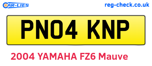 PN04KNP are the vehicle registration plates.