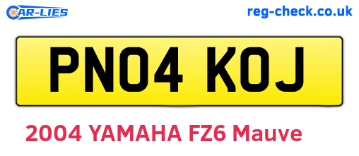 PN04KOJ are the vehicle registration plates.