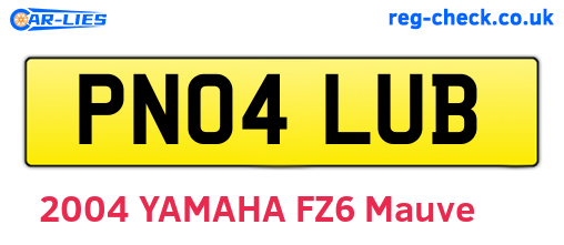PN04LUB are the vehicle registration plates.