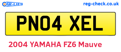 PN04XEL are the vehicle registration plates.