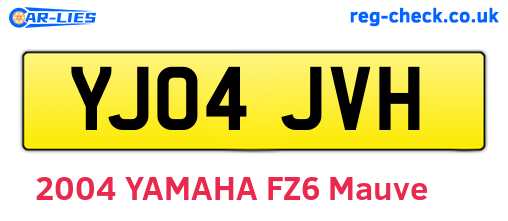 YJ04JVH are the vehicle registration plates.